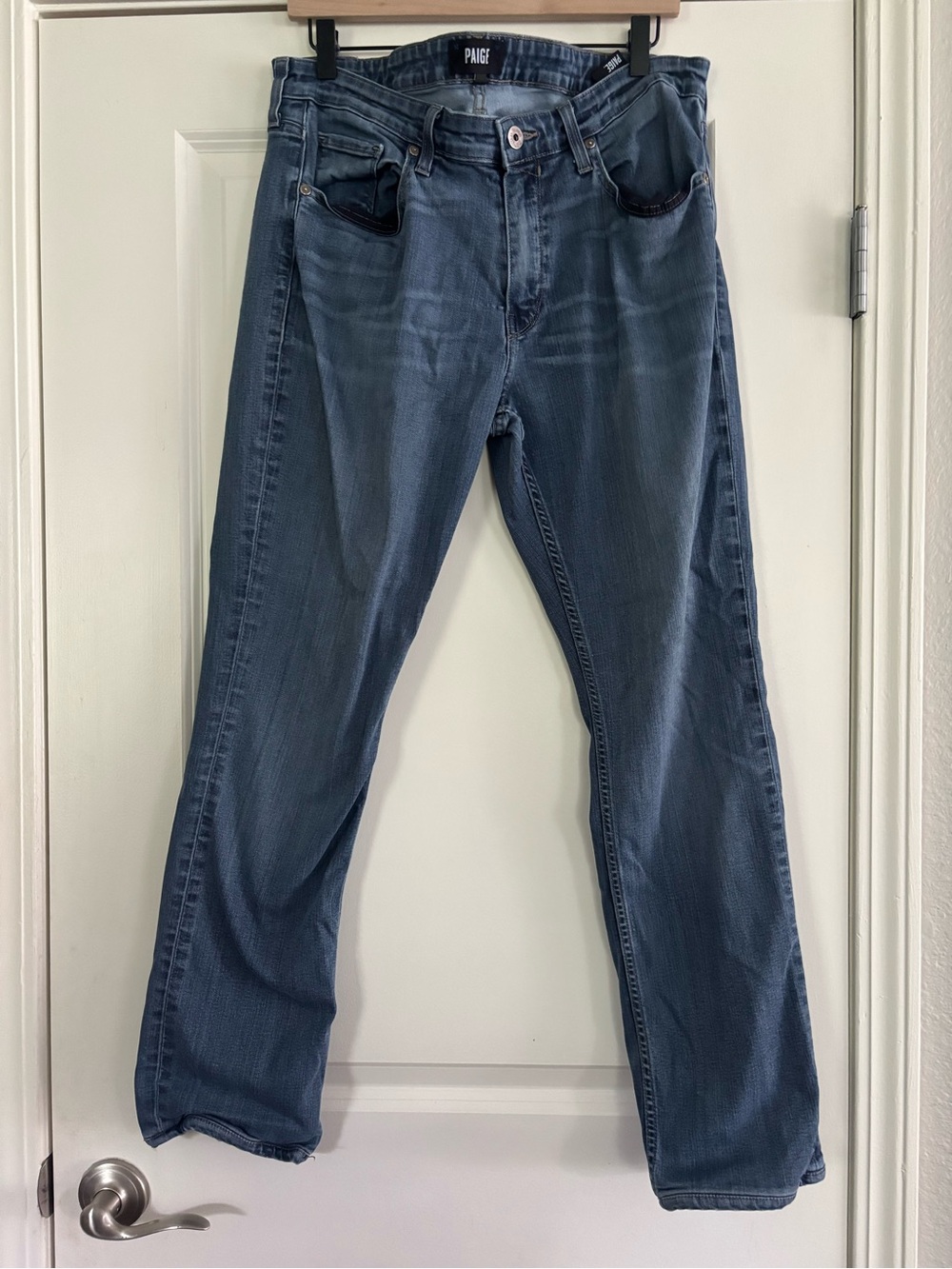 Paige Men’s Blue Federal Slim Straight-Leg Jeans Size 36